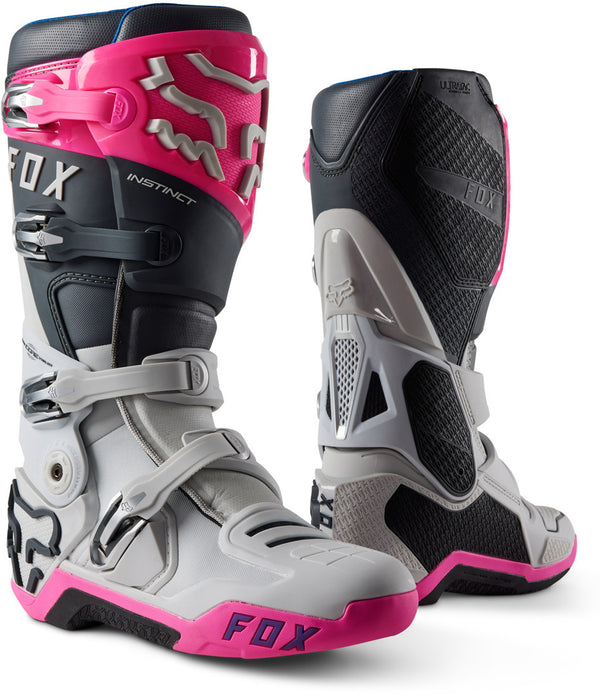 Fox 骑行靴 Instinct Motocross Boots Grey/Pink
