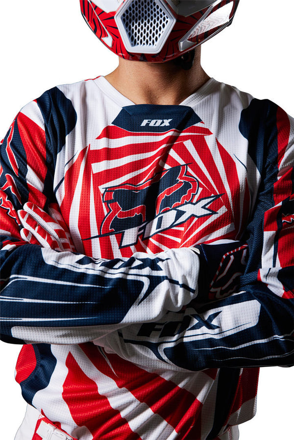 Fox 骑行衣 180 Goat Motocross Jersey Dark Blue/Red