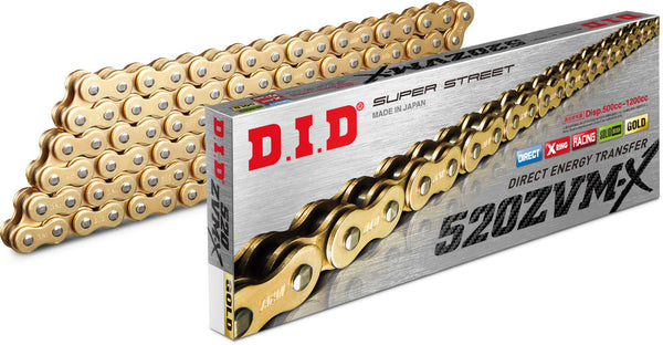 D.I.D 链条 SUPER STREET 520ZVMX-120 X-RING CHAIN GOLD