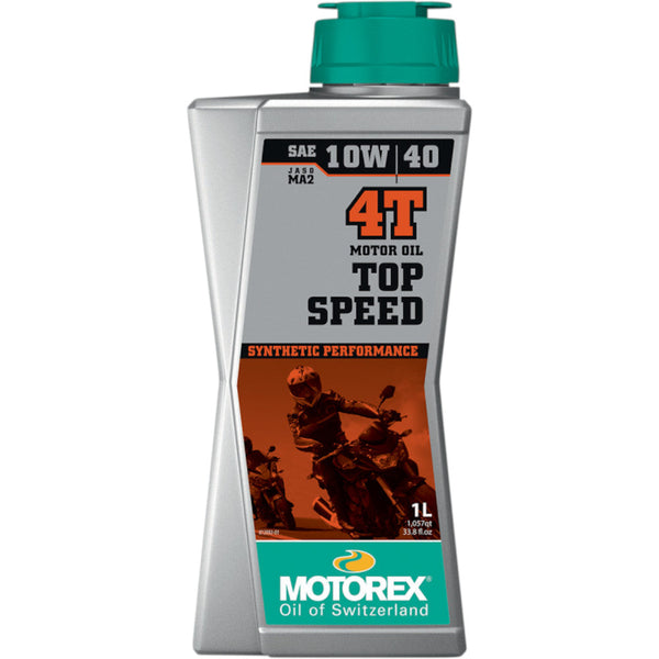 Motorex 4冲程机油 摩托瑞士 挑战者 4T 高性能合成机油 1L | Top Speed 4T 10W/40 Jaso MA 2