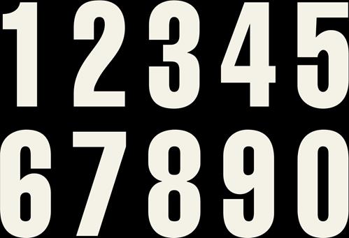 KTM Race Numbers - White