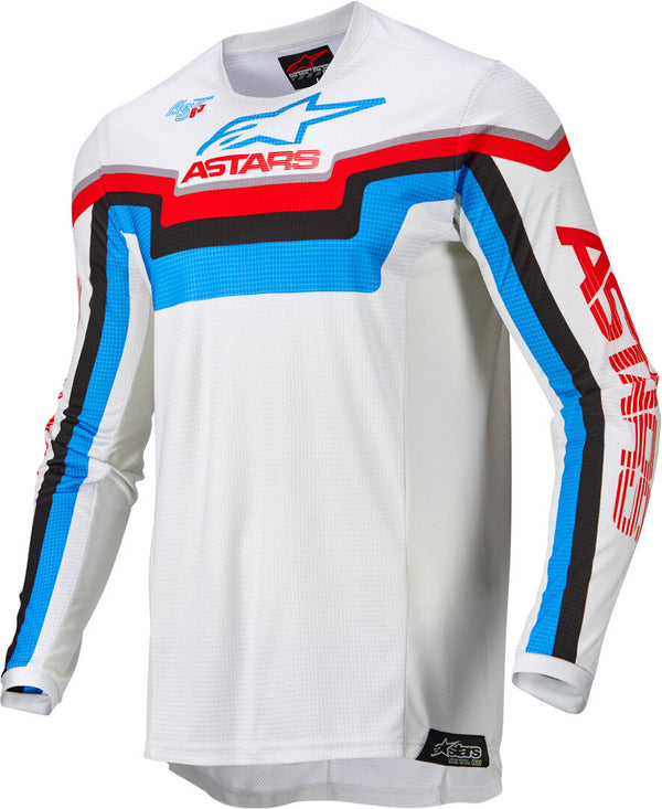 ALPINESTARS 骑行衣 Techstar Jersey TECHSTAR Off White/Neon Blue/Bright Red