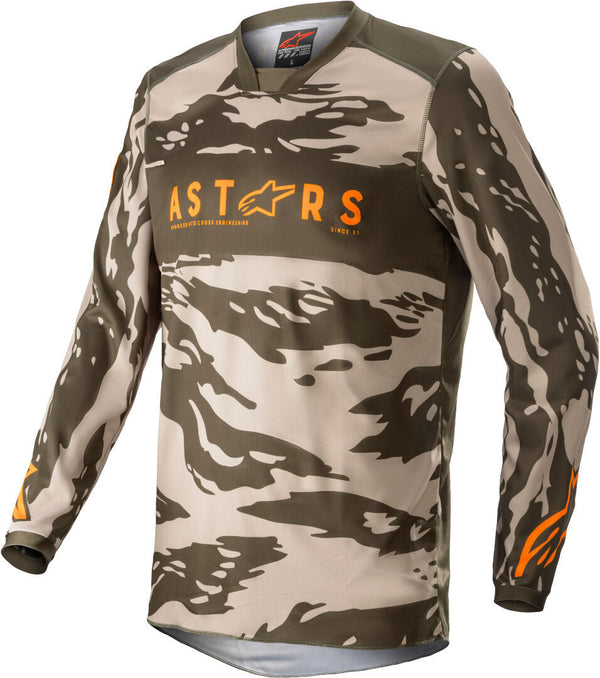 ALPINESTARS 骑行衣 Youth Racer Jersey Youth Military/Sand Camo/Tangerine RACER