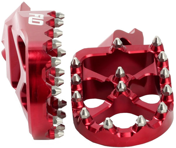 Flo Motorsports 脚踏 Pro Series Foot Pegs RED Cobra