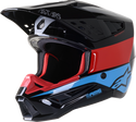 Alpinestars 头盔 S-M5 Helmet Gloss Black/Red/Cyan SM5