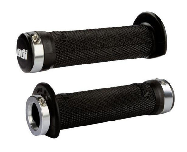 ODI 手把胶 J31RFB-S 120mm Ruffian ATV Lock-On Grips - 银 Clamp (黑)