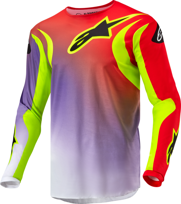 Alpinestars 骑行衣 Fluid Lucent Jersey Men's White/Neon Red/Fluorescent Yellow