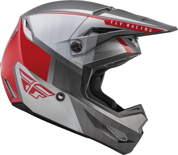 FLY RACING 头盔 Kinetic Drift Youth Motocross Helmet Gray/Red