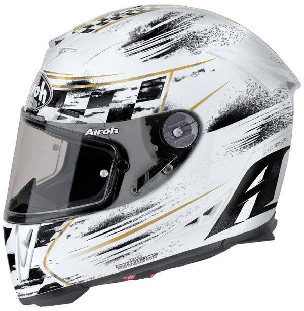 Airoh GP500 Check Full Face Motorcycle Helmet White