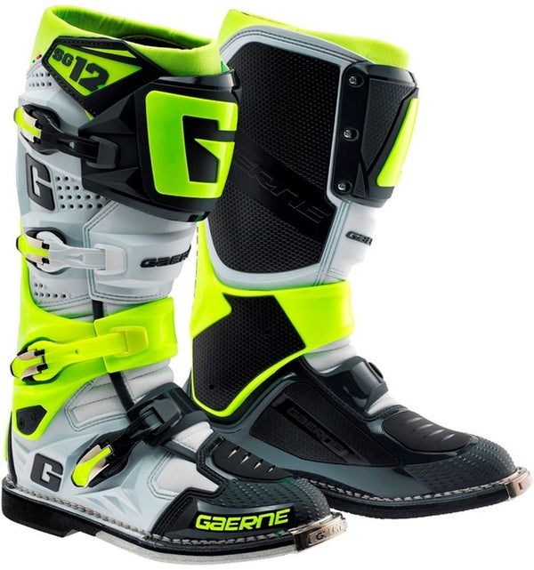 Gaerne 骑行靴 SG-12 Motocross Boots White/Grey/Yellow