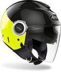 Airoh Helios Fluo Jet Helmet Black/Yellow