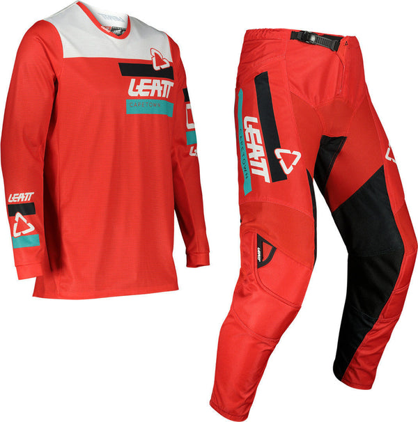Leatt Moto 3.5 Ride Motocross Jersey and Pants Set Kit MX Red