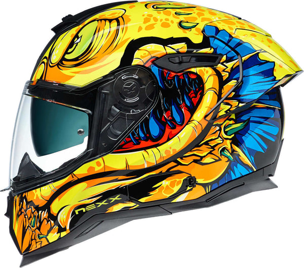 Nexx SX.100R Abisal Helmet Yellow/Blue