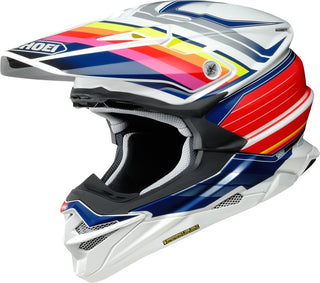 Shoei VFX-WR Pinnacle Motocross Helmet, MX White/Red/Blue