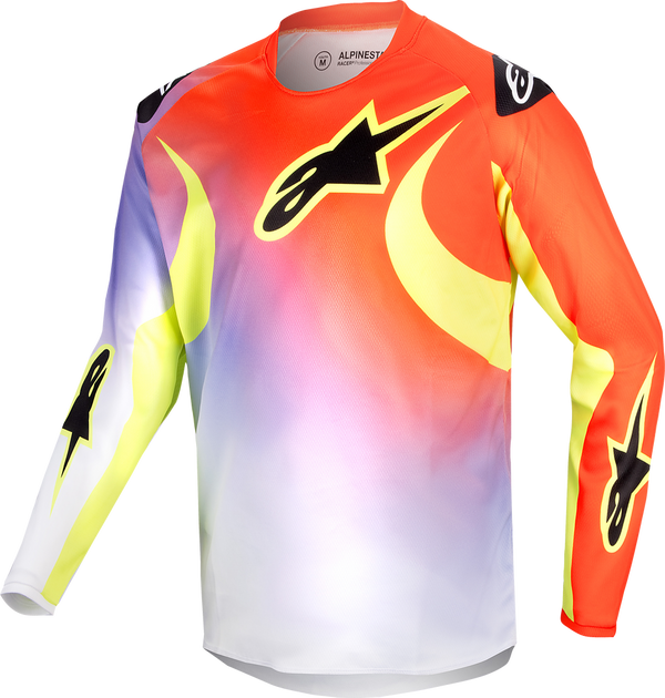 Alpinestars 青少年款 骑行衣 Youth Racer Lucent Jersey Youth White/Neon Red/Fluorescent Yellow