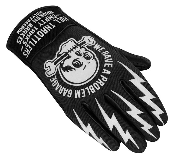 HolyFreedom Tools perforated Motorcycle Gloves Black/White