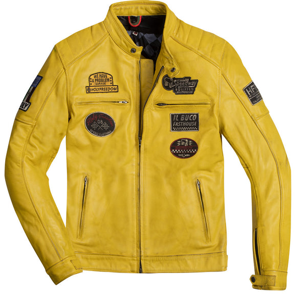 HolyFreedom Zero Motorcycle Leather Jacket Yellow